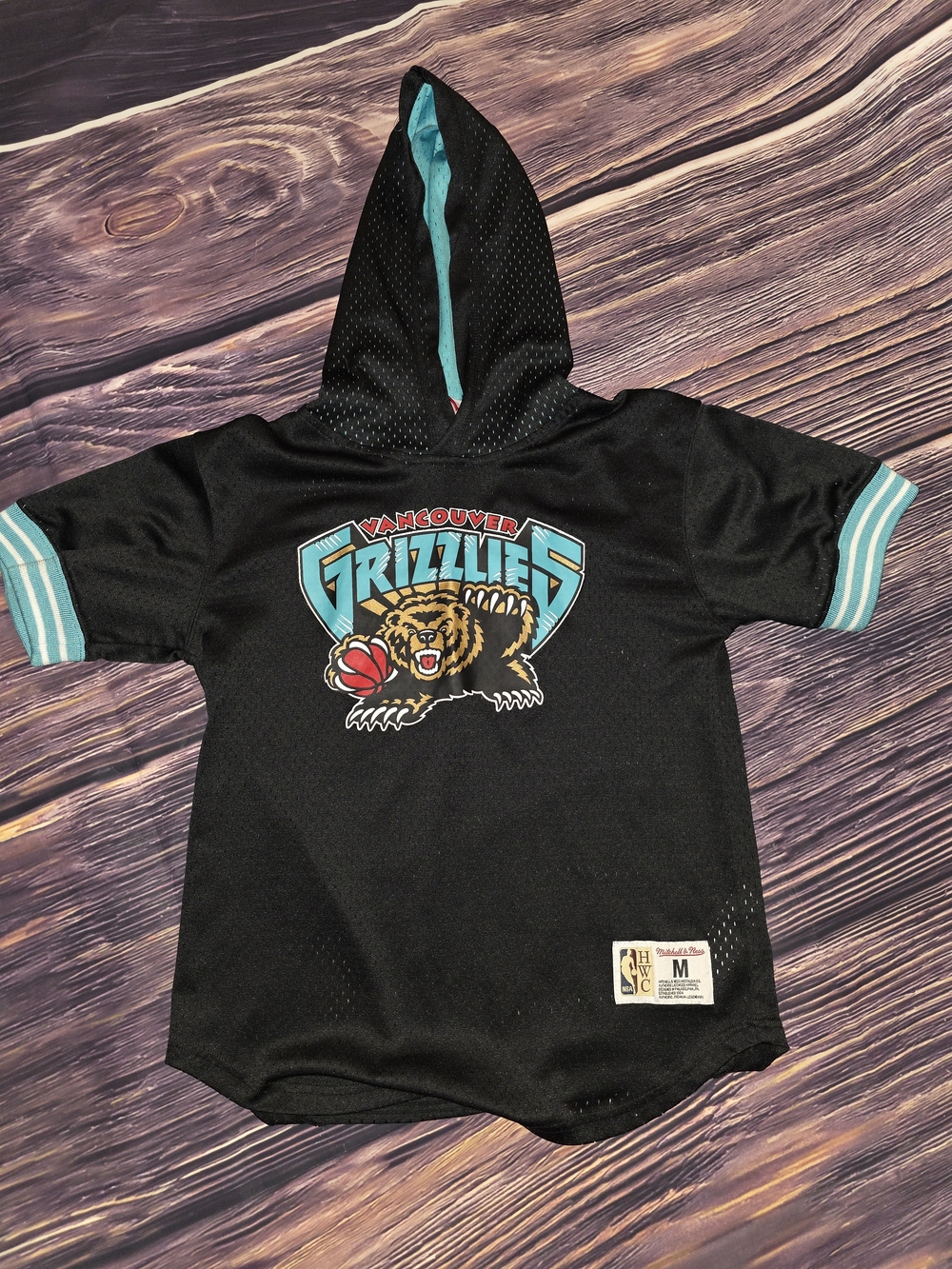 Vancouver Grizzlies Black & Teal Kids Hoodie Tee